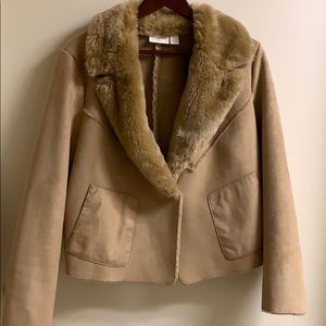 Chico’s faux shearling short jacket,  size 2